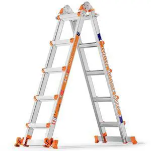 Telescoping A Frame Ladder, 22FT Multi Position Ladder with Stabilizer Bar & Wheels,330 lbs Security Load for Stairs Home Indoor Outdoor Roof Telescoping A Frame Ladder, 22FT Multi Position Ladder with Stabilizer Bar & Wheels,330 lbs Security Load for Stairs Home Indoor Outdoor Roof