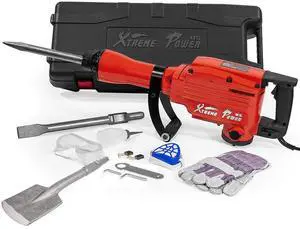 2200W Electric Demolition Jack Hammer Concrete Floor Demo Breaker Cement Breaker Floor Drill DIY (Point Bull, Chisel & Shovel Bits) w/Carrying Case 2200W Electric Demolition Jack Hammer Concrete Floor Demo Breaker Cement Breaker Floor Drill DIY (Point Bull, Chisel & Shovel Bits) w/Carrying Case