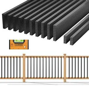 110 Pcs 38'' Square Deck Balusters, Straight Rectangular Porch Railing Kit with Level, Pre-Installed End Cap & Screws, Anti-Rust Spindles for Balcony, Poolside, Staircase Indoor Outdoor, Black 110 Pcs 38'' Square Deck Balusters, Straight Rectangular Porch Railing Kit with Level, Pre-Installed End Cap & Screws, Anti-Rust Spindles for Balcony, Poolside, Staircase Indoor Outdoor, Black