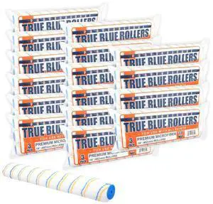 True Blue 18" Professional Paint Roller Covers, 18 Inch, Best for All Types of Painting Surfaces, Refill Bulk Pack (48, 3/8" Nap) True Blue 18" Professional Paint Roller Covers, 18 Inch, Best for All Types of Painting Surfaces, Refill Bulk Pack (48, 3/8" Nap)