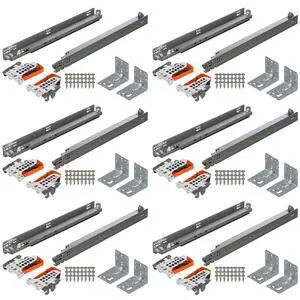 TANDEM plus OTION Concealed Undermount Drawer Slides (Runners) Kit, 21-Inch, Full Extension, Soft-Close, Steel, 100 lb. Load Capacity for Wood Drawers (6 Kits) TANDEM plus OTION Concealed Undermount Drawer Slides (Runners) Kit, 21-Inch, Full Extension, Soft-Close, Steel, 100 lb. Load Capacity for Wood Drawers (6 Kits)