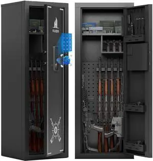 Biometric Gun Safe Rifle,Gun Safes for Rifles and Pistols Holds 14-15 Firearms with Adjustable Racks & Pistol Storage,Fingerprint Keypad Lock Gun Cabinet for Home & Hunting for Enthusiasts Biometric Gun Safe Rifle,Gun Safes for Rifles and Pistols Holds 14-15 Firearms with Adjustable Racks & Pistol Storage,Fingerprint Keypad Lock Gun Cabinet for Home & Hunting for Enthusiasts