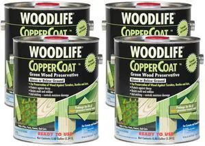 WOODLIFE 1901A-4PK CopperCoat Green Wood Preservative, 0.88 Gallon, Green, 4 Pack WOODLIFE 1901A-4PK CopperCoat Green Wood Preservative, 0.88 Gallon, Green, 4 Pack