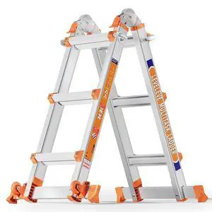 11FT Multi Position Ladder,A Frame 3 Step Ladder with Stabilizer Bar & Wheels,330 lbs Security Load Extension Ladder for Stairs Home Indoor Outdoor Roof 11FT Multi Position Ladder,A Frame 3 Step Ladder with Stabilizer Bar & Wheels,330 lbs Security Load Extension Ladder for Stairs Home Indoor Outdoor Roof