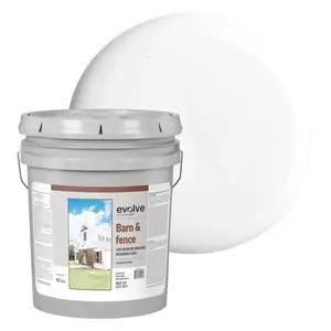 Barn & Fence Paint, Flat (White), 5 Gallon Durable Scratch-Resistant Wood Coating for Outbuildings & Fences, Fast-Dry Water-Based Formula Barn & Fence Paint, Flat (White), 5 Gallon Durable Scratch-Resistant Wood Coating for Outbuildings & Fences, Fast-Dry Water-Based Formula