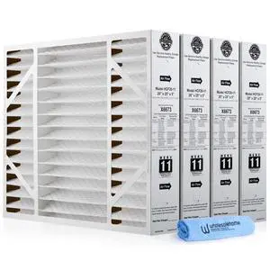 Lennox X6673 20x25x5 Air Filter MERV 11 HVAC AC Furnace Filters, Lennox Filter for Home with Cleaning Cloth, 4-Pack (Actual Size: 19.75 x 24.75 x 4.38 Inches) Lennox X6673 20x25x5 Air Filter MERV 11 HVAC AC Furnace Filters, Lennox Filter for Home with Cleaning Cloth, 4-Pack (Actual Size: 19.75 x 24.75 x 4.38 Inches)