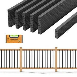 55 Pcs 36'' Rectangular Deck Balusters, Straight Porch Railing Kit with Level, Pre-Installed End Cap & Screws, Anti-Rust Spindles for Balcony, Poolside, Staircase Indoor Outdoor, Black 55 Pcs 36'' Rectangular Deck Balusters, Straight Porch Railing Kit with Level, Pre-Installed End Cap & Screws, Anti-Rust Spindles for Balcony, Poolside, Staircase Indoor Outdoor, Black