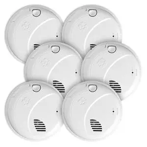 Interconnect Hardwire Smoke Alarm with Battery Backup & Voice Alerts, 6-Pack Interconnect Hardwire Smoke Alarm with Battery Backup & Voice Alerts, 6-Pack