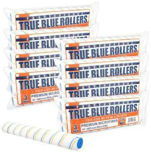 True Blue 18" Professional Paint Roller Covers, 18 Inch, Best for All Types of Painting Surfaces, Refill Bulk Pack (24, 3/8" Nap) True Blue 18" Professional Paint Roller Covers, 18 Inch, Best for All Types of Painting Surfaces, Refill Bulk Pack (24, 3/8" Nap)