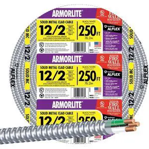 68580055 250 ft 12/2 solid CU MC Lite Cable, Aluminum 68580055 250 ft 12/2 solid CU MC Lite Cable, Aluminum