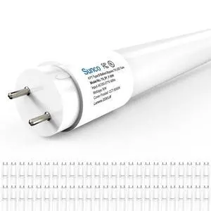 Sunco 50 Pack T8 LED Bulbs 4 Foot, Tube Light Bulbs Ballast Bypass, 48 Inch Fluorescent Replacement, 2200 LM, 18W, 6000K Daylight Deluxe, Single Ended Power, Type B, Frosted Lens UL Sunco 50 Pack T8 LED Bulbs 4 Foot, Tube Light Bulbs Ballast Bypass, 48 Inch Fluorescent Replacement, 2200 LM, 18W, 6000K Daylight Deluxe, Single Ended Power, Type B, Frosted Lens UL