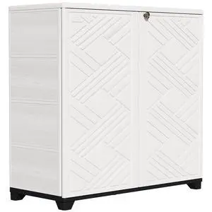 Indoor/Outdoor Storage Cabinet Waterproof, 34"x15"x34" Plastic Outdoor Storage Box for Garden Balcony Bathroom, All Weather Outdoor Storage Clearance, DIY Usage, with 1 Shelf (White) Indoor/Outdoor Storage Cabinet Waterproof, 34"x15"x34" Plastic Outdoor Storage Box for Garden Balcony Bathroom, All Weather Outdoor Storage Clearance, DIY Usage, with 1 Shelf (White)