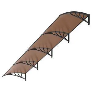 Polycarbonate Window Door Awning Canopy Brown with Black Bracket 38 Inch x 153 Inch Polycarbonate Window Door Awning Canopy Brown with Black Bracket 38 Inch x 153 Inch