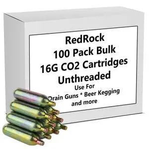 Bulk CO2 Cartridges 16 Gram Unthreaded Cartridge Multipurpose Use for Drain Gun Gallo HVAC Line Cleaner Opener 100 Pack Bulk CO2 Cartridges 16 Gram Unthreaded Cartridge Multipurpose Use for Drain Gun Gallo HVAC Line Cleaner Opener 100 Pack