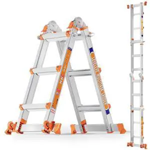 Multi Position 3 Step Ladder, 11FT Extension Ladder with Stabilizer Bar & Wheels,330 lbs Security Load A Frame Ladder for Stairs Home Indoor Outdoor Roof Multi Position 3 Step Ladder, 11FT Extension Ladder with Stabilizer Bar & Wheels,330 lbs Security Load A Frame Ladder for Stairs Home Indoor Outdoor Roof