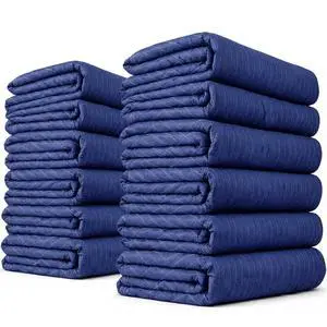 Moving Blankets Heavy Duty 72"x80" 12-Pack (43 lbs/doz), Packing Blankets for Moving Furniture, Shipping, and Storage, Lightweight Quilted Furniture Pads, Tough Blue Polyester Moving Blankets Heavy Duty 72"x80" 12-Pack (43 lbs/doz), Packing Blankets for Moving Furniture, Shipping, and Storage, Lightweight Quilted Furniture Pads, Tough Blue Polyester