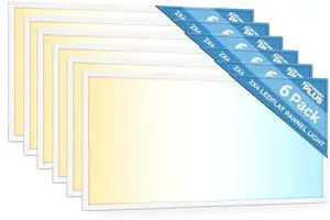 6 Pack 2x4 LED Flat Panel Light for Drop Ceiling, 9360lm Selectable 30W/40W/50W/60W/72W, Color Temperature 3000K/3500K/4000K/5000K/6500K, 0-10V Dimmable, 120-277V, ETL 6 Pack 2x4 LED Flat Panel Light for Drop Ceiling, 9360lm Selectable 30W/40W/50W/60W/72W, Color Temperature 3000K/3500K/4000K/5000K/6500K, 0-10V Dimmable, 120-277V, ETL