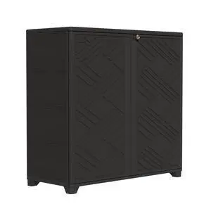 Indoor/Outdoor Storage Cabinet Waterproof, 34"x15"x34" Plastic Outdoor Storage Box for Garden Balcony Bathroom, All Weather Outdoor Storage Clearance, DIY Usage, with No Shelf (Black) Indoor/Outdoor Storage Cabinet Waterproof, 34"x15"x34" Plastic Outdoor Storage Box for Garden Balcony Bathroom, All Weather Outdoor Storage Clearance, DIY Usage, with No Shelf (Black)