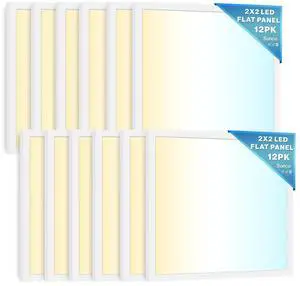 Sunco 12 Pack 2x2 LED Flat Panel Light, Dual Selectable CCT 4000K/5000K/6000K & Selectable Wattage 30W/35W/40W, 5200 Lumens, Dimmable 0-10V, Back-Lit Troffer Replacement Light Fixture ETL Sunco 12 Pack 2x2 LED Flat Panel Light, Dual Selectable CCT 4000K/5000K/6000K & Selectable Wattage 30W/35W/40W, 5200 Lumens, Dimmable 0-10V, Back-Lit Troffer Replacement Light Fixture ETL