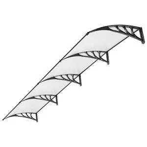 Polycarbonate Window Door Awning Canopy Transparent with Black Bracket 38 Inch x 153 Inch Polycarbonate Window Door Awning Canopy Transparent with Black Bracket 38 Inch x 153 Inch