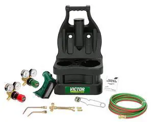 ESAB 0384-0945 G150 J-P Light Duty Gas Welding Outfit Tote Kit Without Tanks, R150-200/R150-540 Gas Regulators, 103-01FP Torch Handle, Striker, 12.5' - 3/16" Hose, Goggles, Tank Key ESAB 0384-0945 G150 J-P Light Duty Gas Welding Outfit Tote Kit Without Tanks, R150-200/R150-540 Gas Regulators, 103-01FP Torch Handle, Striker, 12.5' - 3/16" Hose, Goggles, Tank Key
