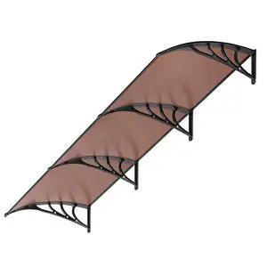 Polycarbonate Window Door Awning Canopy Brown with Black Bracket 38 Inch x 115 Inch Polycarbonate Window Door Awning Canopy Brown with Black Bracket 38 Inch x 115 Inch