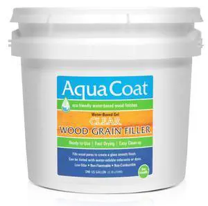 Aqua Coat Water-Based Clear Wood Grain Filler Gel, Fast-Drying, Low Odor, Low VOC, Sandable, Stainable & Paintable, Easy Water Cleanup, Glossy Finish, 128 oz Aqua Coat Water-Based Clear Wood Grain Filler Gel, Fast-Drying, Low Odor, Low VOC, Sandable, Stainable & Paintable, Easy Water Cleanup, Glossy Finish, 128 oz