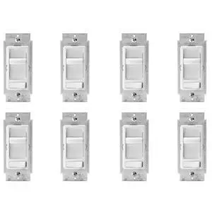 6674-P0W SureSlide Universal 150-Watt LED and CFL/600-Watt Incandescent Dimmer, White, 8 Pack 6674-P0W SureSlide Universal 150-Watt LED and CFL/600-Watt Incandescent Dimmer, White, 8 Pack