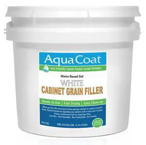 Aqua Coat Water-Based White Cabinet Wood Grain Filler Gel Fast Drying, Low Odor White Wood Filler, Sandable & Paintable for Interior & Exterior Repairs, Upgrades & Restorations 1 Gallon Aqua Coat Water-Based White Cabinet Wood Grain Filler Gel Fast Drying, Low Odor White Wood Filler, Sandable & Paintable for Interior & Exterior Repairs, Upgrades & Restorations 1 Gallon