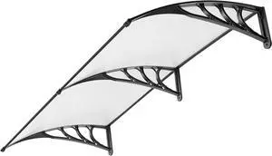 Polycarbonate Window Door Awning Canopy Transparent with Black Bracket 38 Inch x 78 Inch Polycarbonate Window Door Awning Canopy Transparent with Black Bracket 38 Inch x 78 Inch