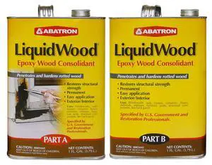 LiquidWood Kit - 2 Gallon - 2-Part Structural Wood Epoxy Resin - Wood Hardener and Consolidant - Perfect Primer for WoodEpox Epoxy Wood Filler | Wood Hardener and Consolidant, Perfect Primer for WoodE LiquidWood Kit - 2 Gallon - 2-Part Structural Wood Epoxy Resin - Wood Hardener and Consolidant - Perfect Primer for WoodEpox Epoxy Wood Filler | Wood Hardener and Consolidant, Perfect Primer for WoodE