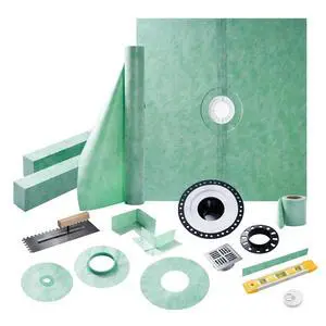 Shower Curb Kit with Complete Shower Kit- Tray, Curb, Membrane, Seals, Bonding Flange, Corners, Trowel & Level, 72" x 72" Tray, Center Outlet Position Shower Curb Kit with Complete Shower Kit- Tray, Curb, Membrane, Seals, Bonding Flange, Corners, Trowel & Level, 72" x 72" Tray, Center Outlet Position