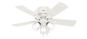 42 inch Indoor Ceiling Fan with LED Lights and Pull Chain - Low Profile Flush Mount White Ceiling Fan, 5 Blades, For Bedroom, Living Room, or Kitchen, Quiet - Crestfield 52152, Fresh White 42 inch Indoor Ceiling Fan with LED Lights and Pull Chain - Low Profile Flush Mount White Ceiling Fan, 5 Blades, For Bedroom, Living Room, or Kitchen, Quiet - Crestfield 52152, Fresh White