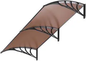 Polycarbonate Window Door Awning Canopy Brown with Black Bracket 38 Inch x 78 Inch Polycarbonate Window Door Awning Canopy Brown with Black Bracket 38 Inch x 78 Inch