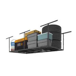 Pro 4x8 Overhead Garage Storage Rack,Adjustable Storage Organization System, Heavy Duty Metal Ceiling Storage Racks, 800lbs Weight Capacity, Black, Pro Series Pro 4x8 Overhead Garage Storage Rack,Adjustable Storage Organization System, Heavy Duty Metal Ceiling Storage Racks, 800lbs Weight Capacity, Black, Pro Series