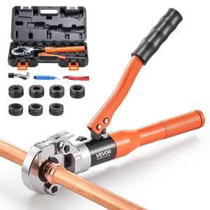Copper Pipe Crimping Tool, Hydraulic Driven Press Tool with 1/2" 3/4" 1" Jaws for VUS Type Copper Tube & 3/8", 1/2", 5/8", 3/4", 1" Jaws for ASTM F1807 PEX Pipe Copper Ring - with Carrying Case Copper Pipe Crimping Tool, Hydraulic Driven Press Tool with 1/2" 3/4" 1" Jaws for VUS Type Copper Tube & 3/8", 1/2", 5/8", 3/4", 1" Jaws for ASTM F1807 PEX Pipe Copper Ring - with Carrying Case