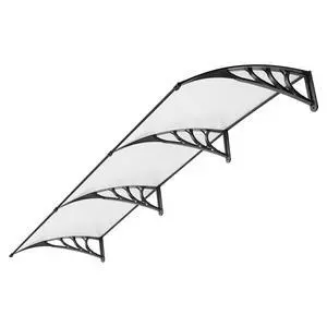 Polycarbonate Window Door Awning Canopy Transparent with Black Bracket 38 Inch x 115 Inch Polycarbonate Window Door Awning Canopy Transparent with Black Bracket 38 Inch x 115 Inch