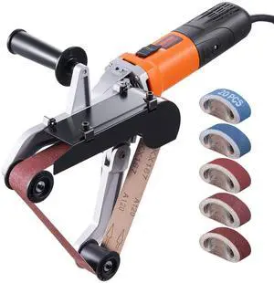 Pipe Tube Polisher Sander, 1000W Pipe Belt Sander with 6 Variable Speeds 1100-3200rpm, Professional Belt Sander Grinding Machine with 100PCS Sanding Belts for Burnishing Finishing Rust Removal Pipe Tube Polisher Sander, 1000W Pipe Belt Sander with 6 Variable Speeds 1100-3200rpm, Professional Belt Sander Grinding Machine with 100PCS Sanding Belts for Burnishing Finishing Rust Removal