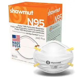 Shawmut Protex N95 Mask SMALL Size for Small Face, Made in the USA NIOSH Approved, Particulate Respirators, Protective Face Mask, 12 Pack of 20 (Model SR9520S) Shawmut Protex N95 Mask SMALL Size for Small Face, Made in the USA NIOSH Approved, Particulate Respirators, Protective Face Mask, 12 Pack of 20 (Model SR9520S)