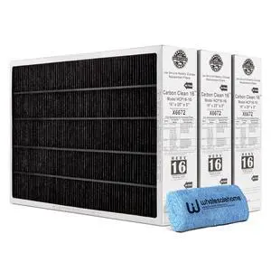 Lennox X6672 16x25x5 Furnace Filter, Lennox Carbon Clean Merv 16 Home HVAC Air filter, 3 Pack with Cleaning Cloth Lennox X6672 16x25x5 Furnace Filter, Lennox Carbon Clean Merv 16 Home HVAC Air filter, 3 Pack with Cleaning Cloth