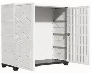Outdoor Storage Cabinet Waterproof, 60 Gallon Resin Outdoor Storage Shed for Patio/Garden/Backyard, Outdoor Storage Box for Cushions,Garden Tools and Pool Supplies(White W/O Shelving) Outdoor Storage Cabinet Waterproof, 60 Gallon Resin Outdoor Storage Shed for Patio/Garden/Backyard, Outdoor Storage Box for Cushions,Garden Tools and Pool Supplies(White W/O Shelving)