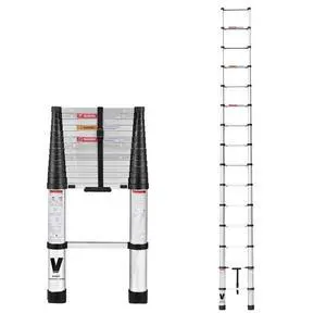 Telescoping Extension Ladder,14.5FT Aluminum Telescopic Ladders One Button Retraction Slow Down for Outdoor Indoor Use (14.5FT ONE Button) Telescoping Extension Ladder,14.5FT Aluminum Telescopic Ladders One Button Retraction Slow Down for Outdoor Indoor Use (14.5FT ONE Button)