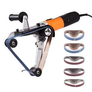 Pipe Tube Polisher Sander, 1000W 120V Pipe Belt Sander with 6 Speeds 1100-3200rpm, Professional Belt Sander Grinding Machine with 50PCS Sanding Belts for Burnishing Finishing Rust Removal Pipe Tube Polisher Sander, 1000W 120V Pipe Belt Sander with 6 Speeds 1100-3200rpm, Professional Belt Sander Grinding Machine with 50PCS Sanding Belts for Burnishing Finishing Rust Removal