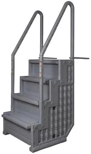 Premium Pool Step Ladder for Above Ground Pools - Gray Deck Mounted Ladder w/Double Handrails - for 48 to 54 in. Above Ground Pools Premium Pool Step Ladder for Above Ground Pools - Gray Deck Mounted Ladder w/Double Handrails - for 48 to 54 in. Above Ground Pools