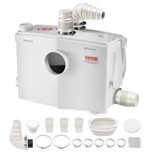 1200W Macerator Pump, 48 GPM Flow, 33 ft/10 m Head, Macerator Sewerage Toilet Pump with 4 Water Inlets, Waste Water Disposal Upflush Machine for Toilet, Basement, Shower, Sink, Laundry, Bathtub 1200W Macerator Pump, 48 GPM Flow, 33 ft/10 m Head, Macerator Sewerage Toilet Pump with 4 Water Inlets, Waste Water Disposal Upflush Machine for Toilet, Basement, Shower, Sink, Laundry, Bathtub