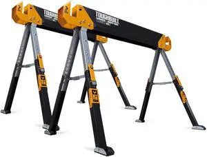 Folding Sawhorse & Jobsite Table, Heavy-Duty and Adjustable Work Support with 2x4 Lumber Compatibility for Construction, Carpentry & DIY Projects, 2 Pack (TB-C650-2) Folding Sawhorse & Jobsite Table, Heavy-Duty and Adjustable Work Support with 2x4 Lumber Compatibility for Construction, Carpentry & DIY Projects, 2 Pack (TB-C650-2)
