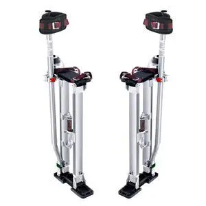 24''-40'' Adjustable Aluminum Drywall Tool Stilts, Durable Non-Slip Work Stilts with Protective Knee Pads, for Sheetrock Painting, Taping, Walking, Silver 24''-40'' Adjustable Aluminum Drywall Tool Stilts, Durable Non-Slip Work Stilts with Protective Knee Pads, for Sheetrock Painting, Taping, Walking, Silver
