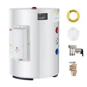 10 Gallon Electric Water Heater, Hot Water Heater 1600W, w/LED Display, Knob Control, IPX4 Waterproof, Side Connection On-Demand Heaters for Shower, Bath 10 Gallon Electric Water Heater, Hot Water Heater 1600W, w/LED Display, Knob Control, IPX4 Waterproof, Side Connection On-Demand Heaters for Shower, Bath