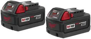 48-11-1828 M18 XC RED LITHIUM 18-Volt Lithium-ion Cordless Tool Battery (2 pack) 48-11-1828 M18 XC RED LITHIUM 18-Volt Lithium-ion Cordless Tool Battery (2 pack)