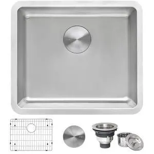 20-inch Undermount Bar Prep Kitchen Sink - 16 Gauge Stainless Steel Kitchen Sink Single Bowl with Brushed Finish hides scratches, Easy-to-Clean Undermount Sinks - RVM5020 20-inch Undermount Bar Prep Kitchen Sink - 16 Gauge Stainless Steel Kitchen Sink Single Bowl with Brushed Finish hides scratches, Easy-to-Clean Undermount Sinks - RVM5020